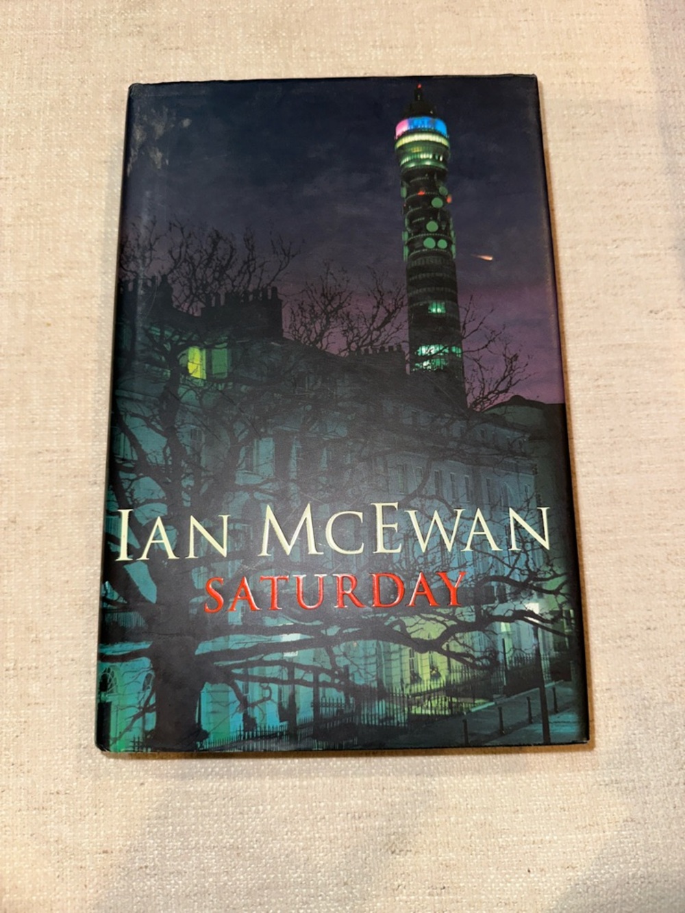 3/$10 Ian McEwan "Saturday" Hardcover Novel - Teal & Black Cover